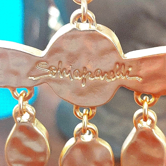 Schiaparelli Green Cabushon eye earrings - Picture 9 of 12